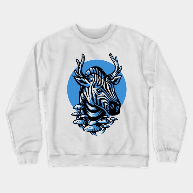 Zebra + deer conceptual drawing Crewneck Sweatshirt by Ghitea